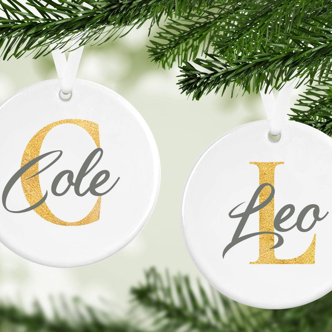 Personalised Name Initial Christmas Bauble