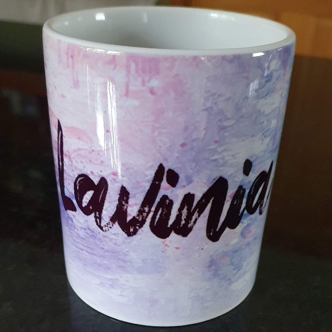 Personalised Name Watercolour Abstract Mug