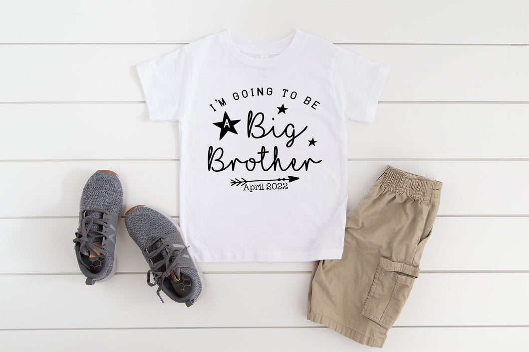 Personalised Big Brother T-Shirt / Sibling T-Shirt / Pregnancy Announcement Tee / New Baby Reveal /