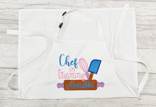 Load image into Gallery viewer, Childrens Personalised Apron / Chef In Training Kids Baking Apron / Kitchen Cooking Apron / Lightweight Childrens Apron / Gift
