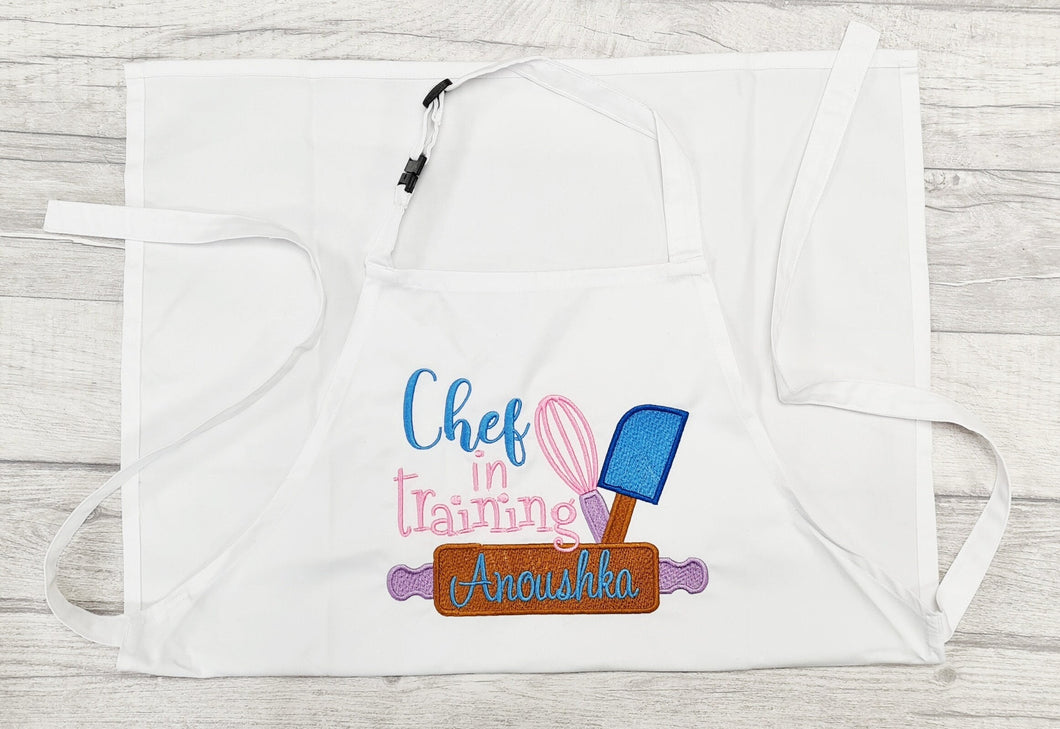 Childrens Personalised Apron / Chef In Training Kids Baking Apron / Kitchen Cooking Apron / Lightweight Childrens Apron / Gift