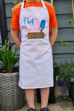 Load image into Gallery viewer, Childrens Personalised Apron / Chef In Training Kids Baking Apron / Kitchen Cooking Apron / Lightweight Childrens Apron / Gift
